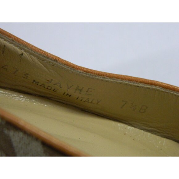 Coach Jayne 7.5 B Signature Canvas & Leather Heels In Tan/Brown Y2k Pumps  Shoes - Picture 12 of 15